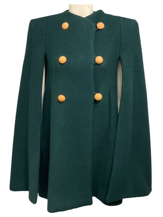 Chloe Jackets & Blazers - CHLOE LIGHTLESS GREEN WOOL AND MOHAIR CAPE